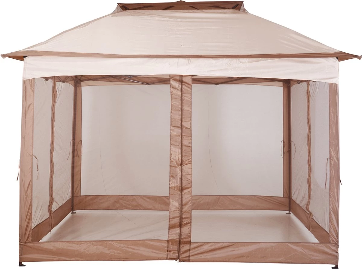 Outsunny Paviljoen Met Zijwanden Partytent Tuintent Popup 3,25 X 3,25 M Khaki 840-166 8 Outsunny Paviljoen Met Zijwanden Partytent Tuintent Popup 3,25 X 3,25 M Khaki 840-166 - Afbeelding 6