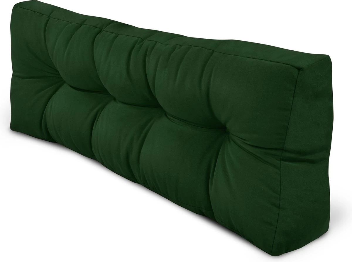 Beautissu Style – Palletkussen Set – 1x Zitkussen 120x80 Cm & 1x Rugkussen 120x40 Cm – Donker Groen 13 Beautissu Style – Palletkussen Set – 1x Zitkussen 120x80 Cm & 1x Rugkussen 120x40 Cm – Donker Groen - Afbeelding 11