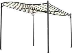 Outsunny Pergola Partytent Paviljoen Overkapping Tent Metaal Crème 297x297 Cm 84C-038 -Tuinverzorgings Winkel 1200x896