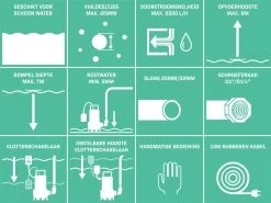 VONROC Dompelpomp/Waterpomp 300W - 6500l/h - Voor Schoon En Licht Vervuild Water - Met Vlotter 11 VONROC Dompelpomp/Waterpomp 300W - 6500l/h - Voor Schoon En Licht Vervuild Water - Met Vlotter -Tuinverzorgings Winkel 1200x897 4