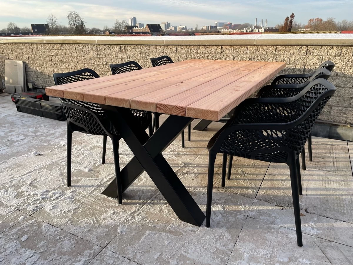 Tuintafel Douglas 220 Cm X 90 Cm | Stalen Poten | + Montage | Duurzame Eettafel | Onderhoudsarm 6-8 Personen | Geschaafd Hout | DuuMaa 3 Tuintafel Douglas 220 Cm X 90 Cm | Stalen Poten | + Montage | Duurzame Eettafel | Onderhoudsarm 6-8 Personen | Geschaafd Hout | DuuMaa