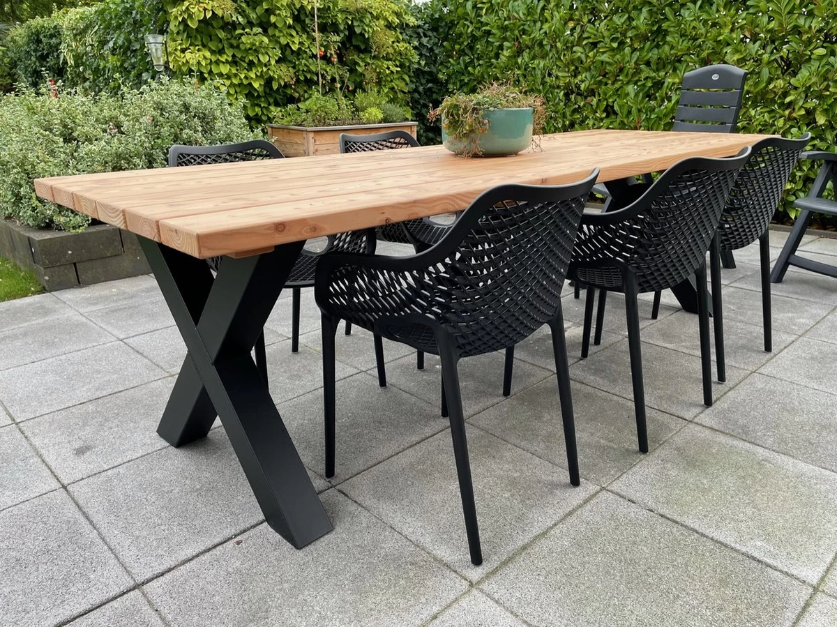 Tuintafel Douglas 220 Cm X 90 Cm | Stalen Poten | + Montage | Duurzame Eettafel | Onderhoudsarm 6-8 Personen | Geschaafd Hout | DuuMaa 6 Tuintafel Douglas 220 Cm X 90 Cm | Stalen Poten | + Montage | Duurzame Eettafel | Onderhoudsarm 6-8 Personen | Geschaafd Hout | DuuMaa - Afbeelding 4