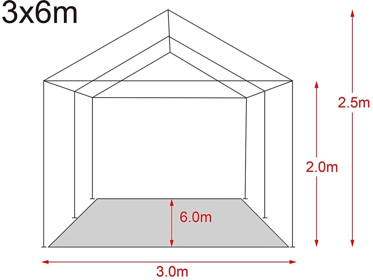 MaxxGarden Partytent - Paviljoen - 3x6m - Incl. Zijwanden - Waterdicht - Zwart 8 MaxxGarden Partytent - Paviljoen - 3x6m - Incl. Zijwanden - Waterdicht - Zwart - Afbeelding 6