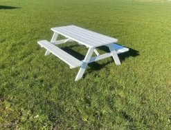 Goedkopepicknicktafels.nl | Witte XL Picknicktafel | Tuintafel 6 Persoons | Wit Gespoten Gedroogd Grenen Hout! -Tuinverzorgings Winkel 1200x918 1