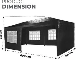 MaxxGarden Partytent - Paviljoen - 3x6m - Incl. Zijwanden - Waterdicht - Zwart 10 MaxxGarden Partytent - Paviljoen - 3x6m - Incl. Zijwanden - Waterdicht - Zwart -Tuinverzorgings Winkel 1200x927