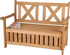 Needs&wants® Houten Tuinbank Met Opbergruimte, 2-zits Kistbank Houten Klassieke Bank Opslag, Grote Tuinopbergbank Van Massief Hout Weerbestendig Voor Buiten Tuin, Balkon, Terras, 115x61x85 Cm, Donker-bruin