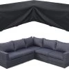 BOTC Tuinbank Beschermhoes - Beschermhoes Voor Hoekbank - Premium Tuinbank Beschermhoes - L-vorm - 300/98 X 300/98 X 70cm - Zwart -Tuinverzorgings Winkel 1200x950