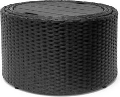 Casaria Polyrattan Zonne-Eiland Ø185cm – Incl. Kussens - Zwart Crème -Tuinverzorgings Winkel 1200x976 3