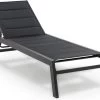 Blumfeldt Renazzo Lounge Ligstoel - Ligbed Voor De Tuin - Aluminium Tuinstoel - 6 Standen - Waterafstotend - Bekleding Van 70 % Pvc En 30 % Polyetheen - Zwart -Tuinverzorgings Winkel 1200x982