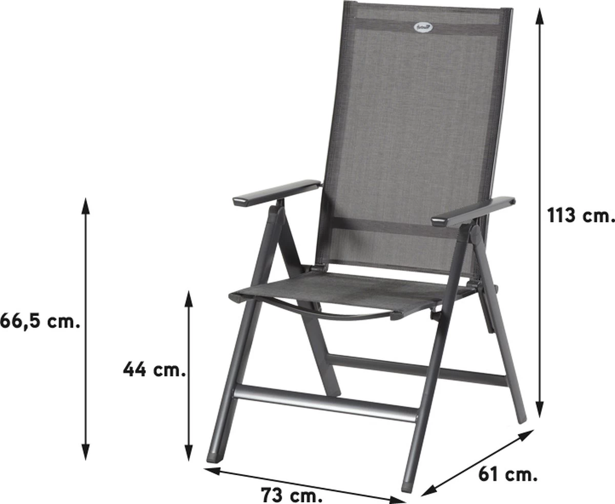 Hartman Aruba Aluminium Tuinstoel - Antraciet Verstelbaar 10 Hartman Aruba Aluminium Tuinstoel - Antraciet Verstelbaar - Afbeelding 8
