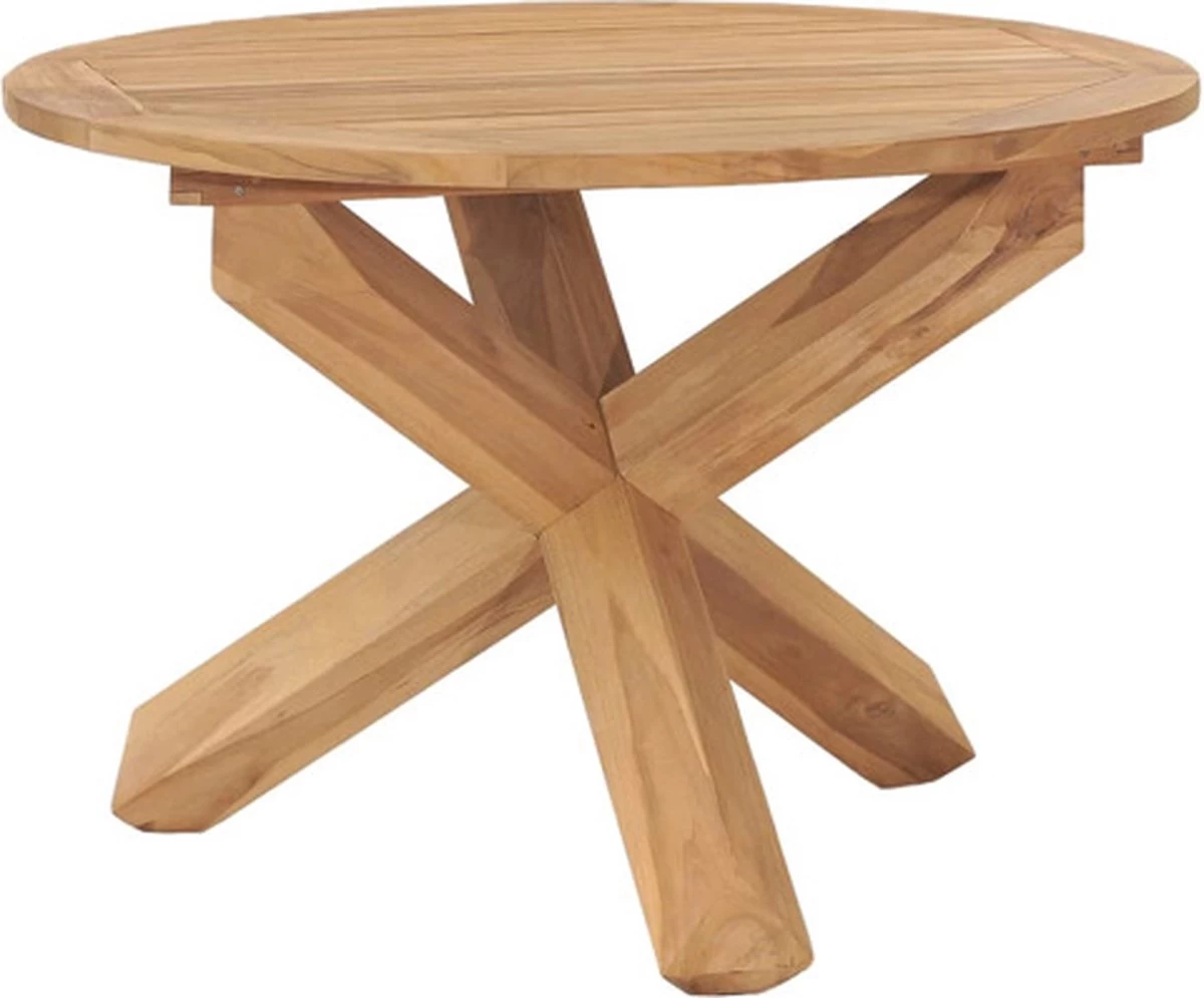 VidaXL Tuintafel Ø110x75 Cm Massief Teakhout 3 VidaXL Tuintafel Ø110x75 Cm Massief Teakhout