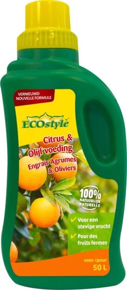 ECOstyle Citrus & Olijf Voeding - Stevige Vrucht - Langdurige Werking - Voor Alle Mediterrane Planten En Bomen 500 ML -Tuinverzorgings Winkel 525x1200 1