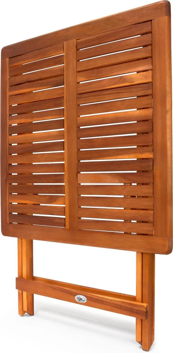 Casaria Bijzettafel Acacia Hout- Inklapbaar - 70x70x73 Cm Bruin 5 Casaria Bijzettafel Acacia Hout- Inklapbaar - 70x70x73 Cm Bruin - Afbeelding 3