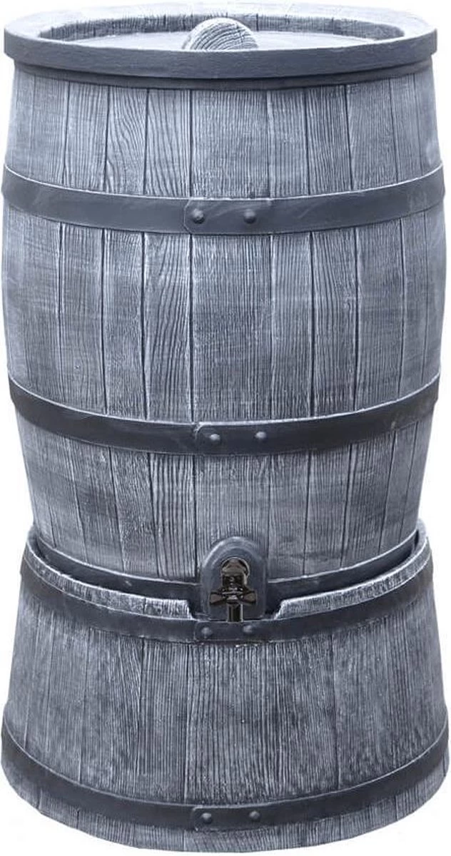Regentonset Roto 120 Liter + Voet - Grijs 3 Regentonset Roto 120 Liter + Voet - Grijs