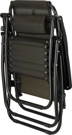 Springos Tuinstoel | Ligstoel | Opvouwbaar | Verstelbaar | Ergonomische Hoofdsteun | Bruin / Zwart -Tuinverzorgings Winkel 641x1200