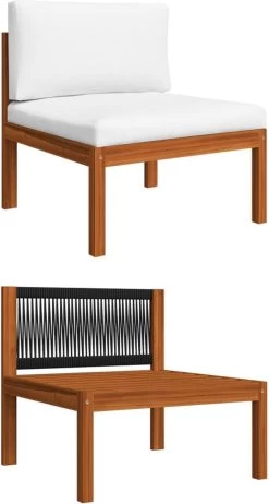 Decoways - 5-delige Loungeset Met Kussens Massief Acaciahout Crèmekleurig -Tuinverzorgings Winkel 642x1200