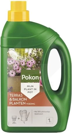 Pokon Terras & Balkonplanten Voeding - 1l - Plantenvoeding - 20ml Per 1L Water -Tuinverzorgings Winkel 653x1200