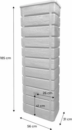 Regenton Muurtank, Grandval 300L, Antraciet Kunststof, Imitatiehout, Met Gootaansluitset Inbegrepen 11 Regenton Muurtank, Grandval 300L, Antraciet Kunststof, Imitatiehout, Met Gootaansluitset Inbegrepen -Tuinverzorgings Winkel 669x1200