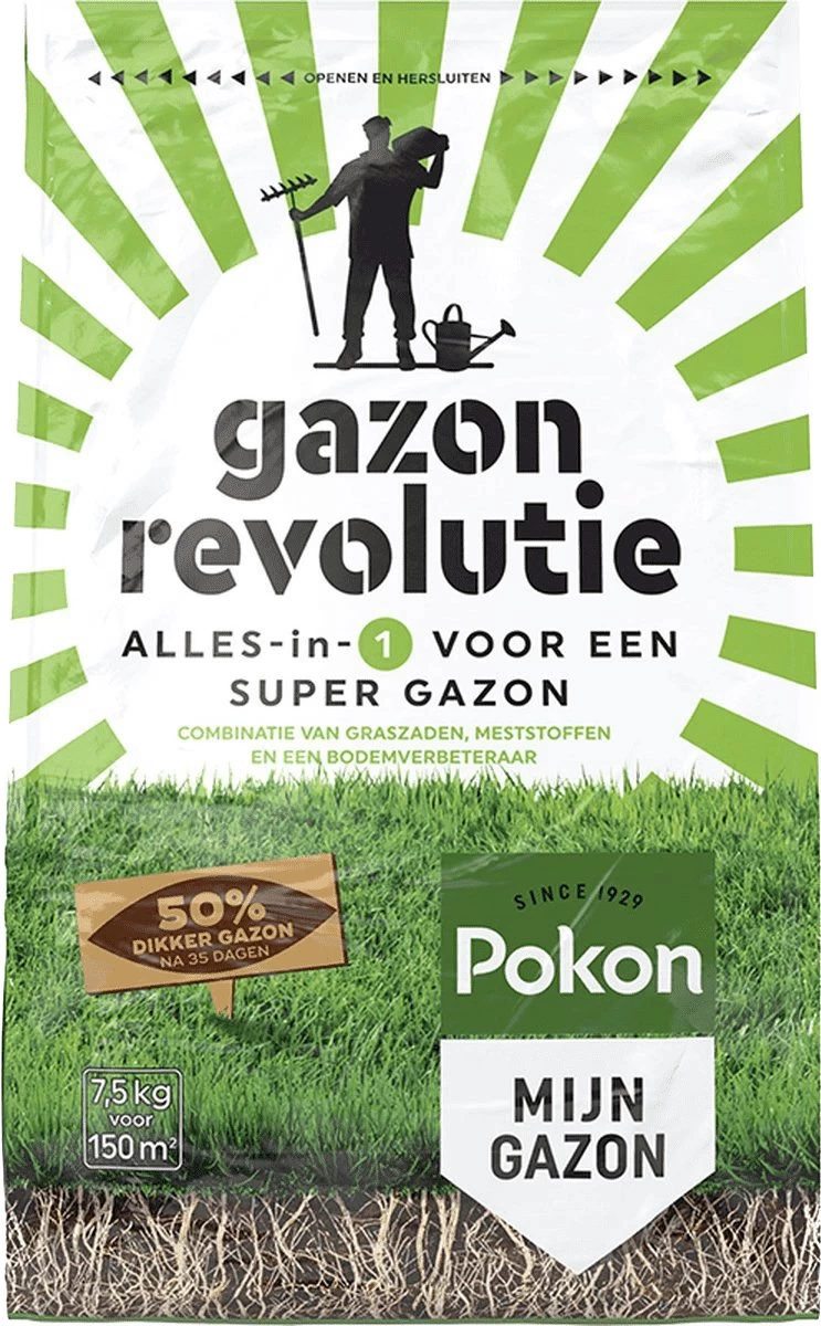 Pokon Gazon Revolutie - 4kg - Gazonmest / Graszaad / Bodemverbeteraar - Geschikt Voor 80m² - Binnen 15 Dagen Resultaat 8 Pokon Gazon Revolutie - 4kg - Gazonmest / Graszaad / Bodemverbeteraar - Geschikt Voor 80m² - Binnen 15 Dagen Resultaat - Afbeelding 6