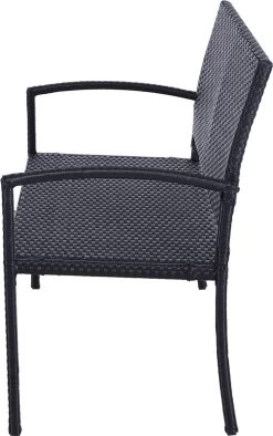 Outsunny Polyrotan Tuinbank 2-zits Parkbank Bank Staal Zwart 867-022 -Tuinverzorgings Winkel 753x1200