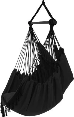 Vita5 XXL Hangstoel - Binnen&Buiten Hangnest - Incl. 2 Kussens En Boekenvak - Volwassenen&Kinderen - Hangmatstoel Tot 225kg - Zwart -Tuinverzorgings Winkel 761x1200 1