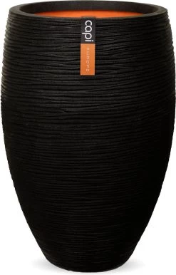 Capi Europe - Vaas Elegant Deluxe Rib NL - 45x72 - Zwart - Voor Binnen En Buiten - KBLR1138