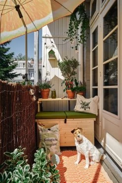 Balkonset 3in1: Bank | Tafel | Opbergruimte. Hout, Medium 95cm. -Tuinverzorgings Winkel 799x1200 7