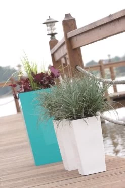 Prosperplast Kunststof Urbi Bloempot/plantenpot Met Binnenpot Wit 32 X 32 X 61 Cm - 21/49 Liter - Hoge Vierkante Bloempotten -Tuinverzorgings Winkel 800x1200 138