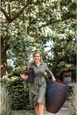 Capi Europe - Vaas Elegant Deluxe Rib NL - 45x72 - Zwart - Voor Binnen En Buiten - KBLR1138 -Tuinverzorgings Winkel 806x1200 3