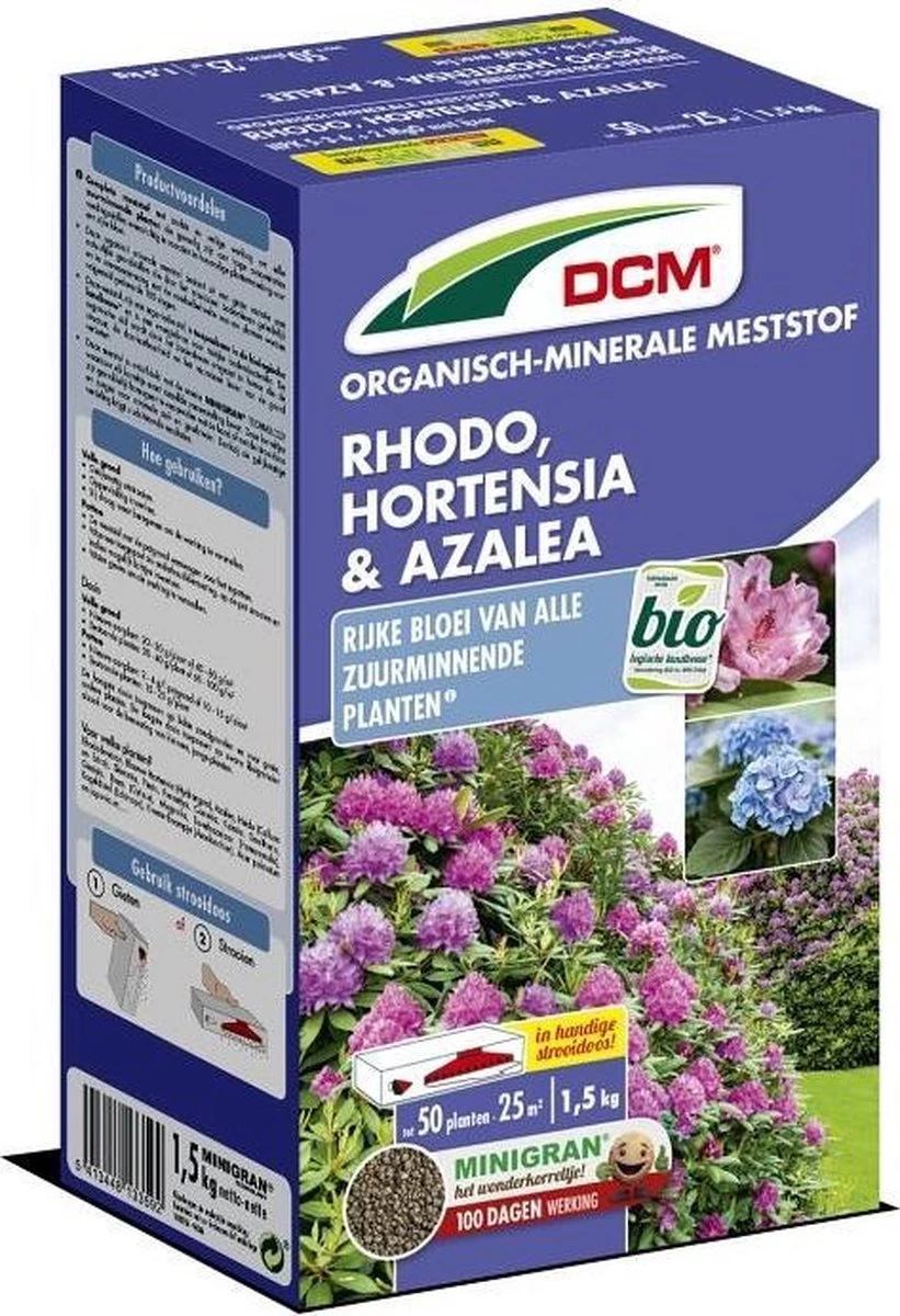 DCM Meststof Rododendrons/ Hortensia's/ Azalea's (1,5KG) 4 DCM Meststof Rododendrons/ Hortensia's/ Azalea's (1,5KG) - Afbeelding 2