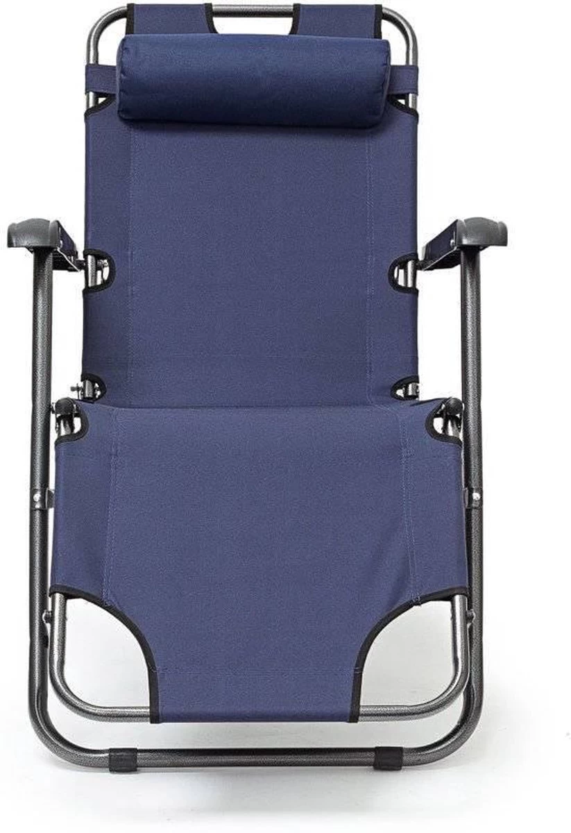 Relaxdays Ligstoel Inklapbaar - Ligbed Met Hoofdsteun - Strandstoel Verstelbaar - Camping - Donkerblauwe 11 Relaxdays Ligstoel Inklapbaar - Ligbed Met Hoofdsteun - Strandstoel Verstelbaar - Camping - Donkerblauwe - Afbeelding 9