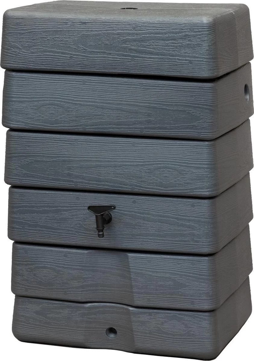 Antraciet Muurtank 168L | Rechthoekige Regenton | Compleet Met Accessoires 4 Antraciet Muurtank 168L | Rechthoekige Regenton | Compleet Met Accessoires - Afbeelding 2