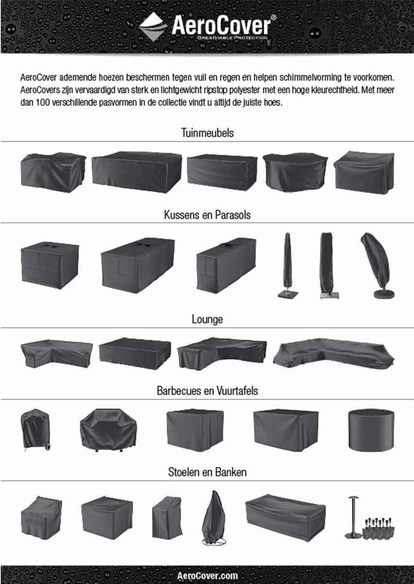 AeroCover Loungesethoes 220x220x90xH70 Cm - Antraciet 11 AeroCover Loungesethoes 220x220x90xH70 Cm - Antraciet - Afbeelding 9