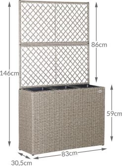 Casaria Polyrattan Bloembak – 3 Bakken Klimophek - Crème 18 Casaria Polyrattan Bloembak – 3 Bakken Klimophek - Crème -Tuinverzorgings Winkel 876x1200 2