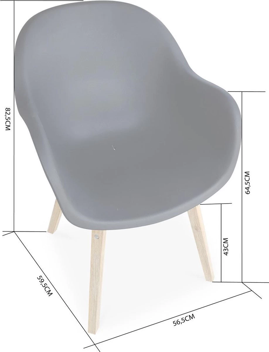 Alice's Garden Kuipstoelen CELEBES - Set Van 4 - Acacia En Kunststof - Grijs 7 Alice's Garden Kuipstoelen CELEBES - Set Van 4 - Acacia En Kunststof - Grijs - Afbeelding 5