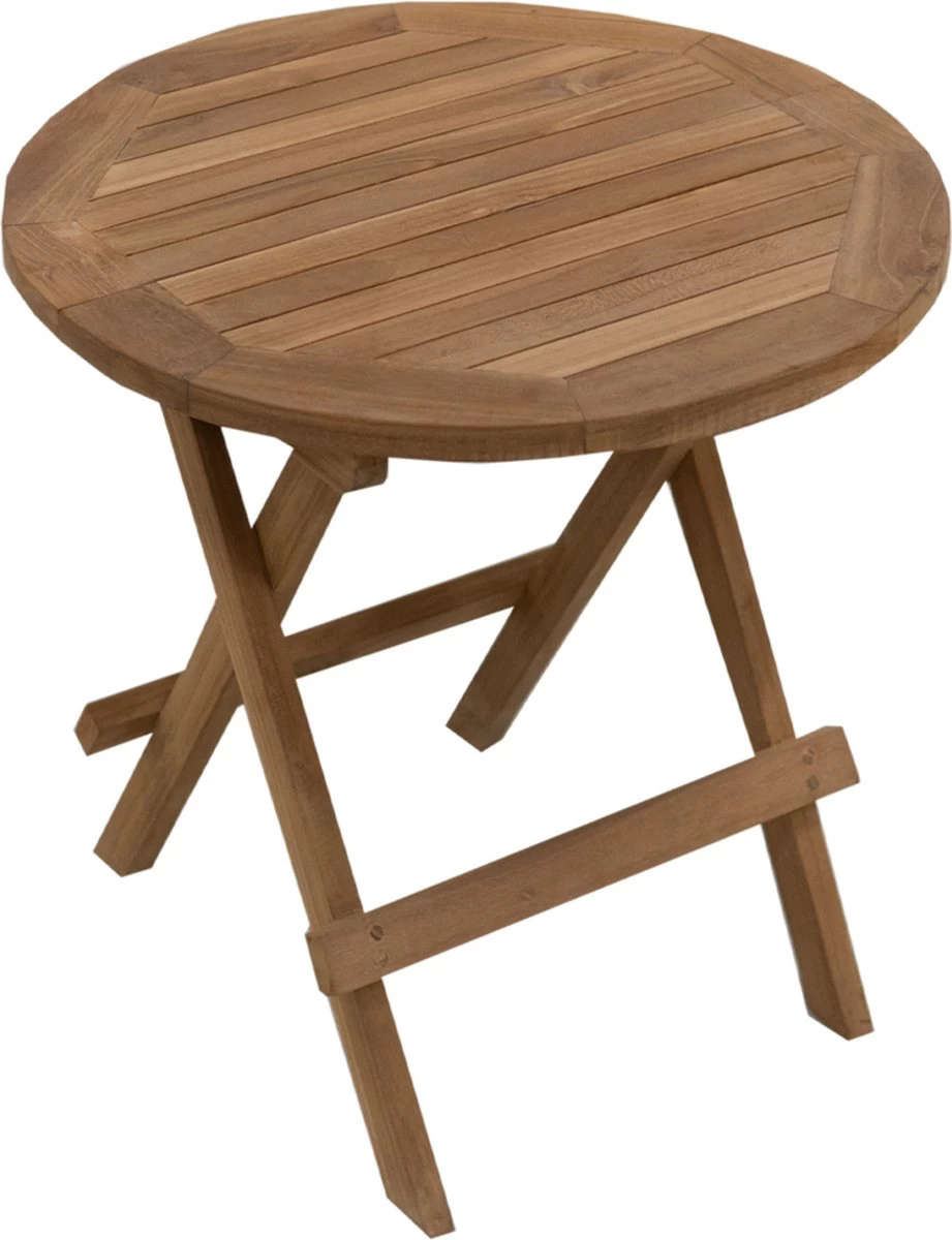 Picknicktafel Rond - Bijzettafel Voor Buiten - - Inklapbare Picknicktafel - Kleine Klaptafel Met Handvat - 50cm 3 Picknicktafel Rond - Bijzettafel Voor Buiten - - Inklapbare Picknicktafel - Kleine Klaptafel Met Handvat - 50cm