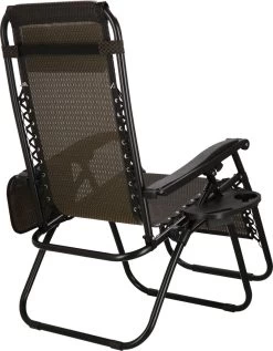 Springos Tuinstoel | Ligstoel | Opvouwbaar | Verstelbaar | Ergonomische Hoofdsteun | Bruin / Zwart -Tuinverzorgings Winkel 934x1200