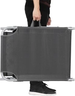 Ligstoel Met Hoofdsteun En Zon Bescherming Verstelbare Rugleuning Inklapbaar Donker Grijs Ligbed Tuin -Tuinverzorgings Winkel 935x1200