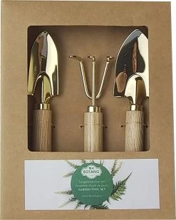 Botang 3-delige Metalen Tuingereedschap Set, Mini Troffel, Harkje En Transplanter - Opgelet Mini Set