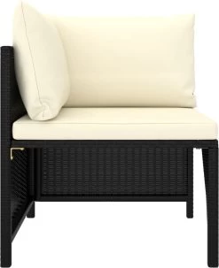 VidaXL 4-delige Loungeset Met Kussens Poly Rattan Zwart -Tuinverzorgings Winkel 977x1200