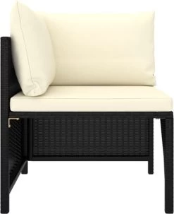 VidaXL 4-delige Loungeset Met Kussens Poly Rattan Zwart -Tuinverzorgings Winkel 979x1200